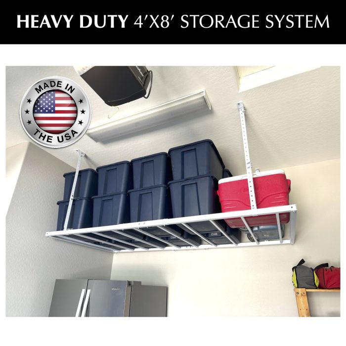 Heavy Duty 4' X 8' 1000Lbs overhead garage storage system