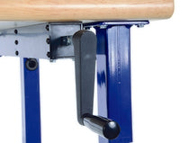 Vestil Steel/Wood Manual Adjustable Ergonomic Work Bench 60 In. x 30 In. 750 Lb. Capacity Blue/Tan EWB-6030
